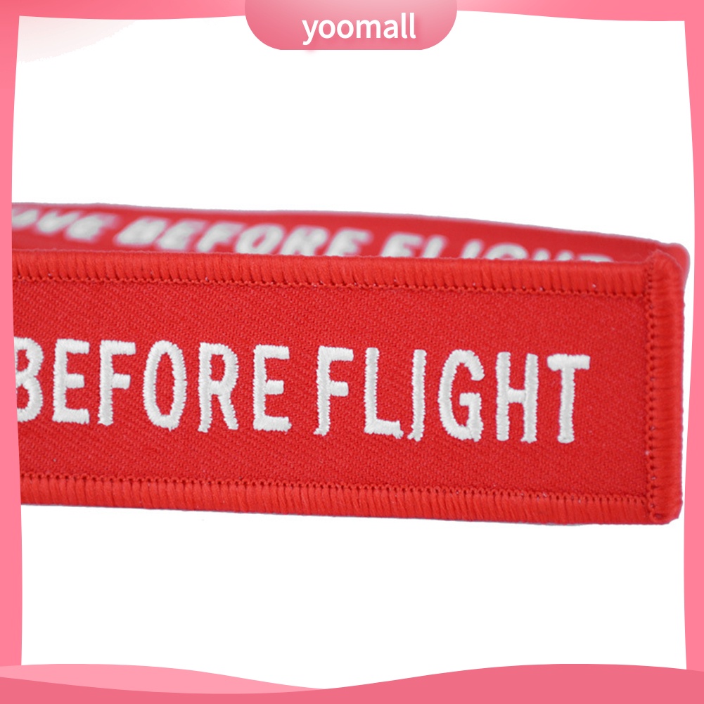 Móc Khóa Thêu Chữ Remove Before Flight Thời Trang