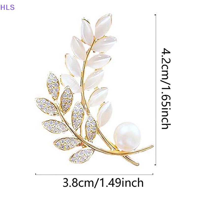 [HLS] Ghim Cài Áo Bằng Lúa Mạch Đính Đá Opal Ngọc Trai Lấp Lánh Chống Ánh Sáng Nhẹ Phụ Kiện Trang Sức Tinh Tế