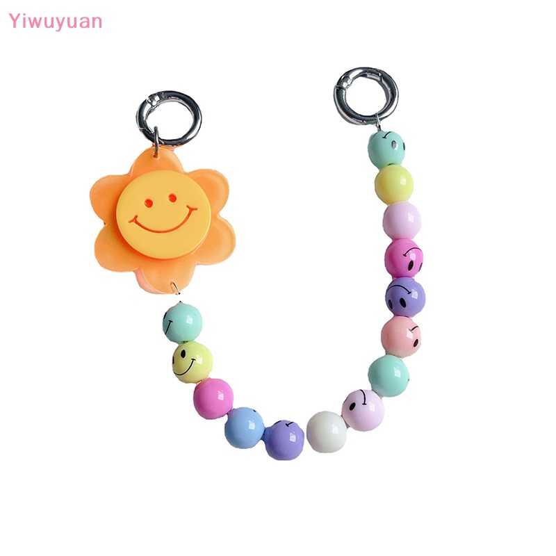 Vòng Tay Chuỗi Hạt Hình Trái Tim / Hoa Bằng Acrylic Dễ Thương Chống Thất Lạc Cho IPhone Mới