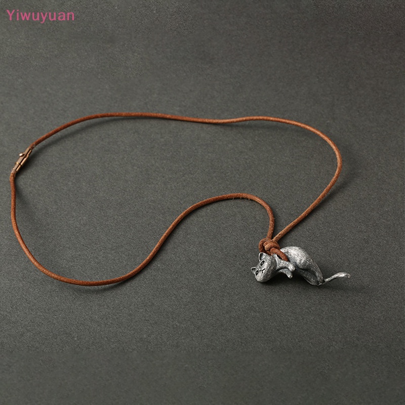 < Yiwuyuan > Vòng Cổ Choker Dây Thừng Mặt Mèo Dễ Thương Màu Nâu Phong Cách Harajuku Vintage Làm Quà Tặng Ngày Cưới Mới