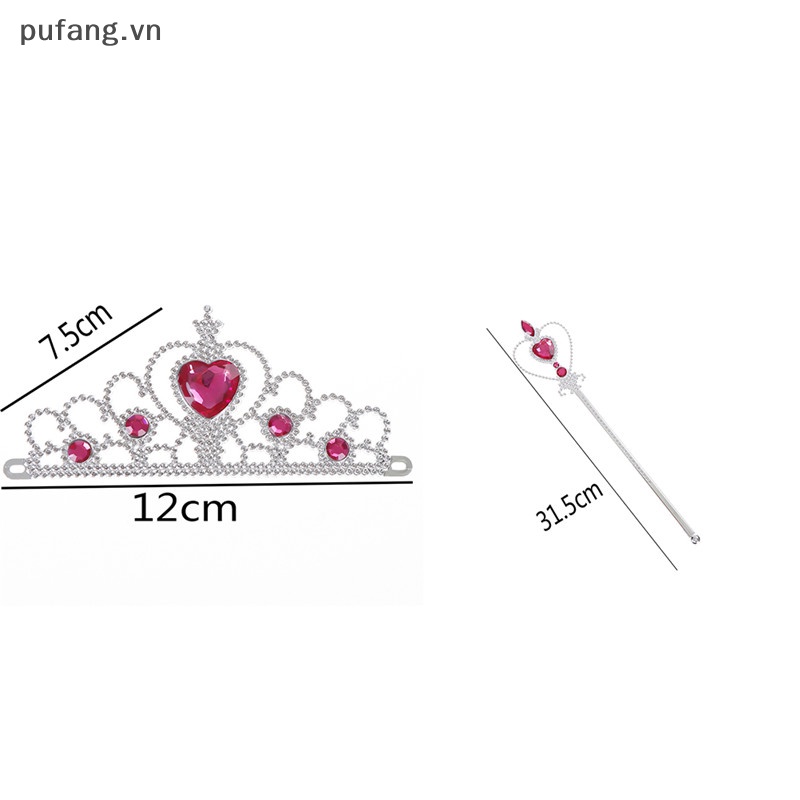 Pufang 1 Bộ Vương Miện Công Chúa Pha Lê + Đũa Phép Ma Thuật Cho Bé Gái vn