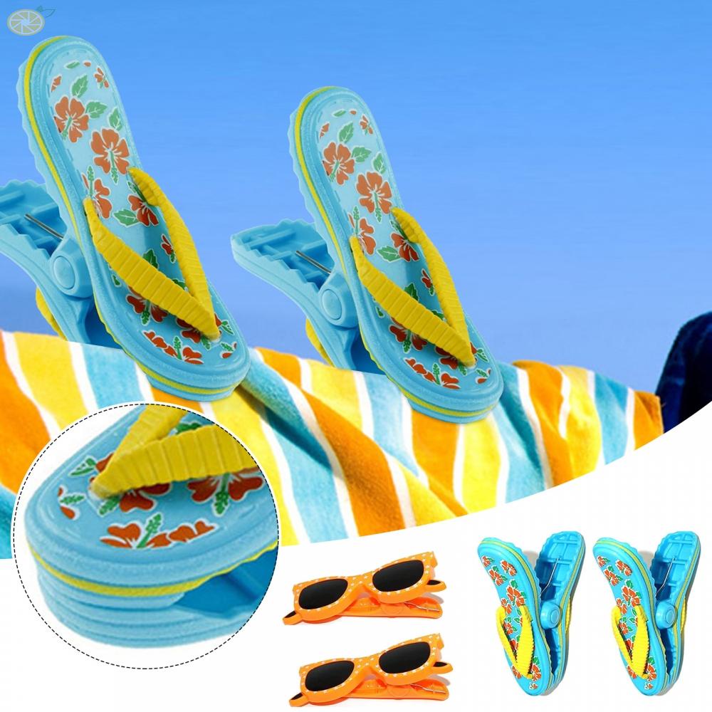 【VARSTR】Slipper Towel Clip 12x5cm/4.7x1.9inches 8.5x11cm/3.3x4.3 Inches Orange Plastic