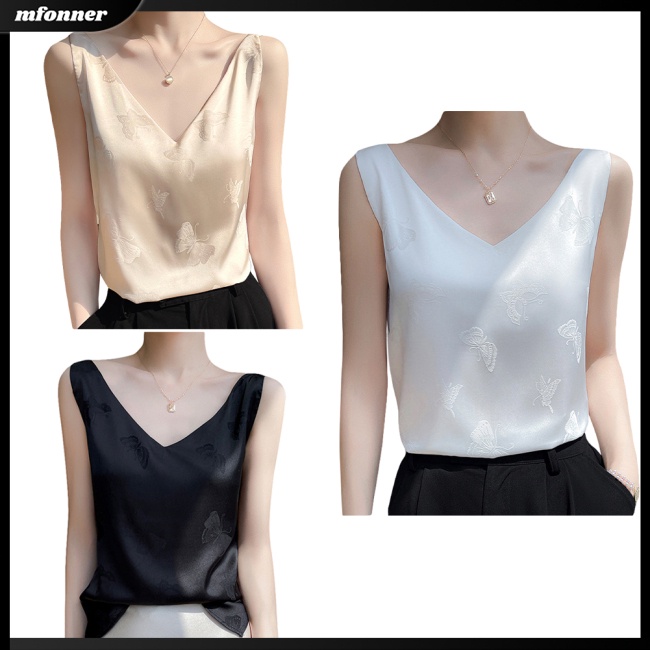 Áo Hai Dây Cổ Chữ V Màu Sắc Thời Trang Mùa Hè Cho Nữ