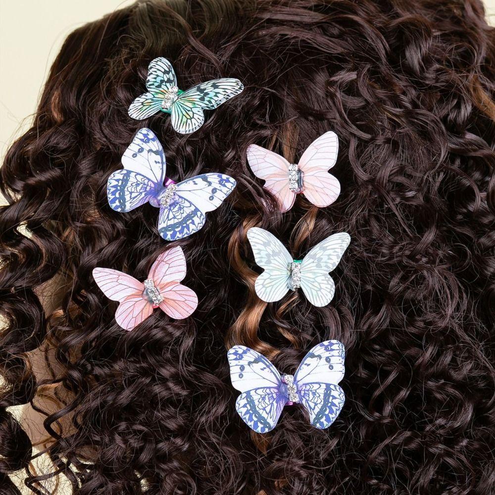 Bộ 2 Vòng Bện Tóc Kim Loại Hình Bướm Phong Cách Châu Phi Độc Đáo DIY