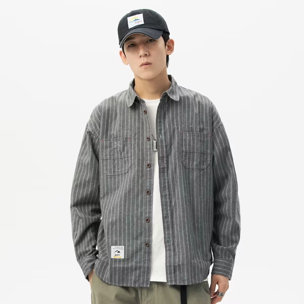 Áo Sơ Mi Dài Tay Thời Trang Mùa Xuân Nhật Bản Trẻ Trung Dễ Phối Đồ Dành Cho Nam