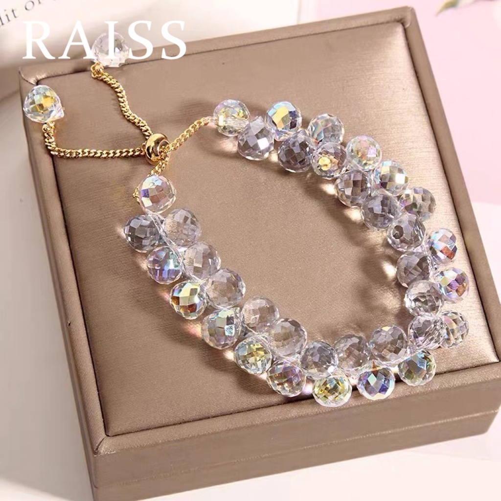 Vòng Tay Hai Lớp Đính Hạt Pha Lê Tím Thời Trang Cho Nữ