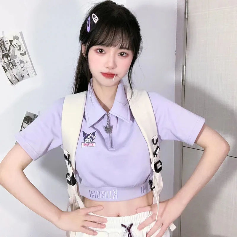 Áo polo Ngắn Tay Dáng Rộng Thời Trang Mùa Hè Nhật Hàn Dành Cho Nữ