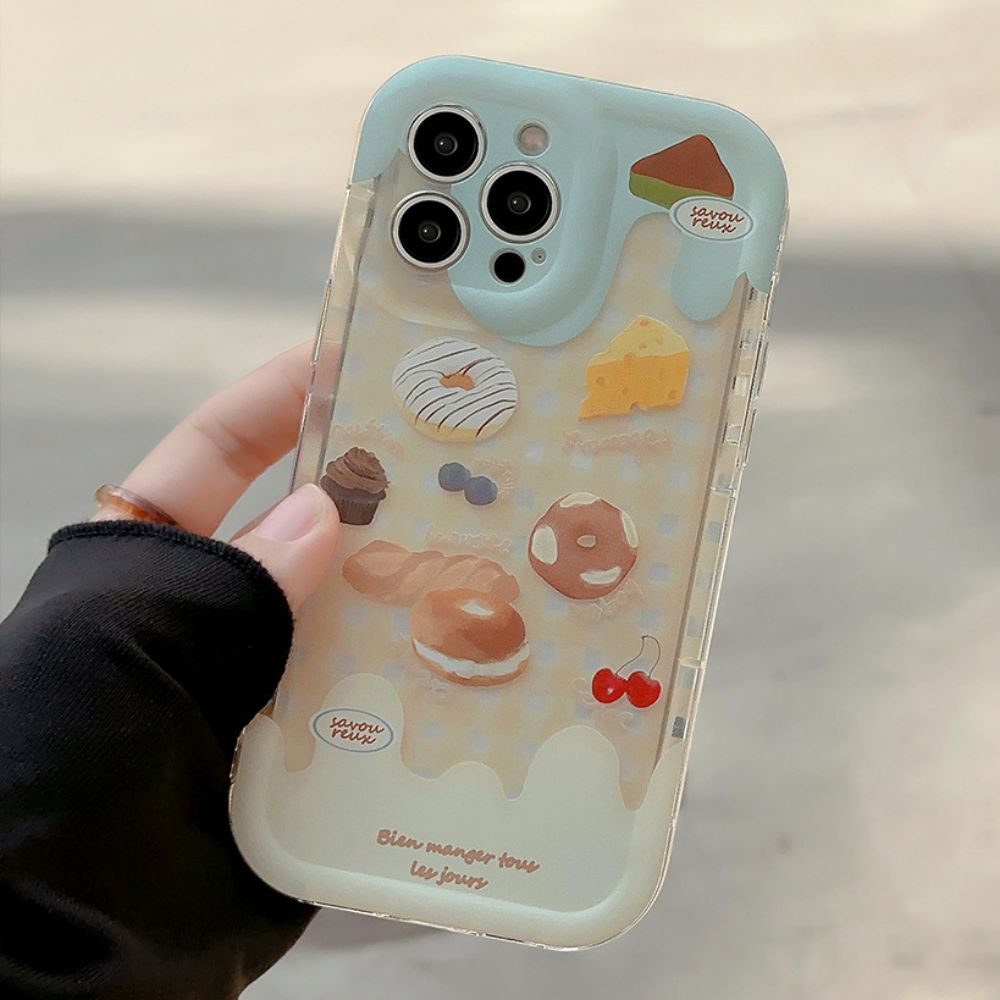 Ốp Điện Thoại TPU Mềm Chống Sốc Họa Tiết Bánh Donut Thời Trang Cho IPhone 11 12 13 14 Pro Max