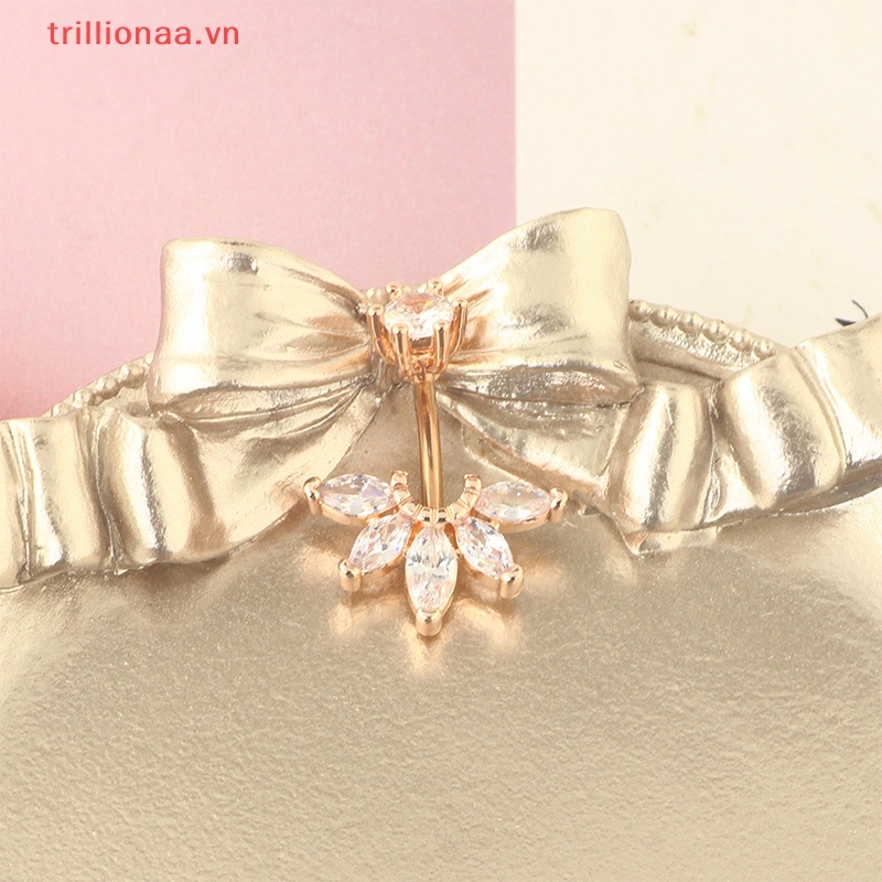 Khuyên Rốn Đính Đá Zircon Bằng Thép Không Gỉ Quyến Rũ Cho Nữ