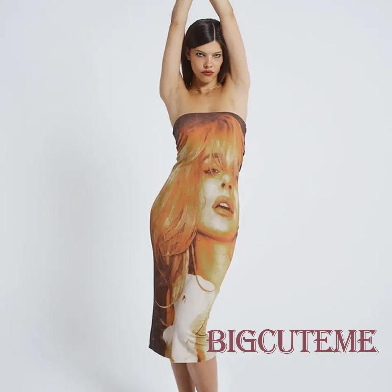 Đầm Midi Cổ Thuyền Hở Lưng In Họa Tiết Thời Trang Mùa Hè Quyến Rũ Cho Nữ