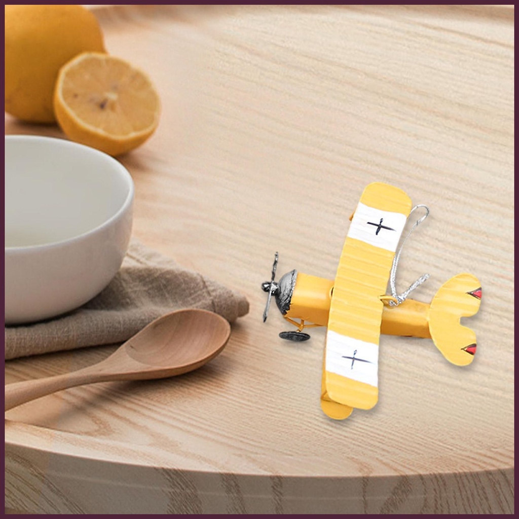 Mặt Dây Chuyền Hình Máy Bay Mini Bằng Kim Loại Retro 10 * 9 * 5cm