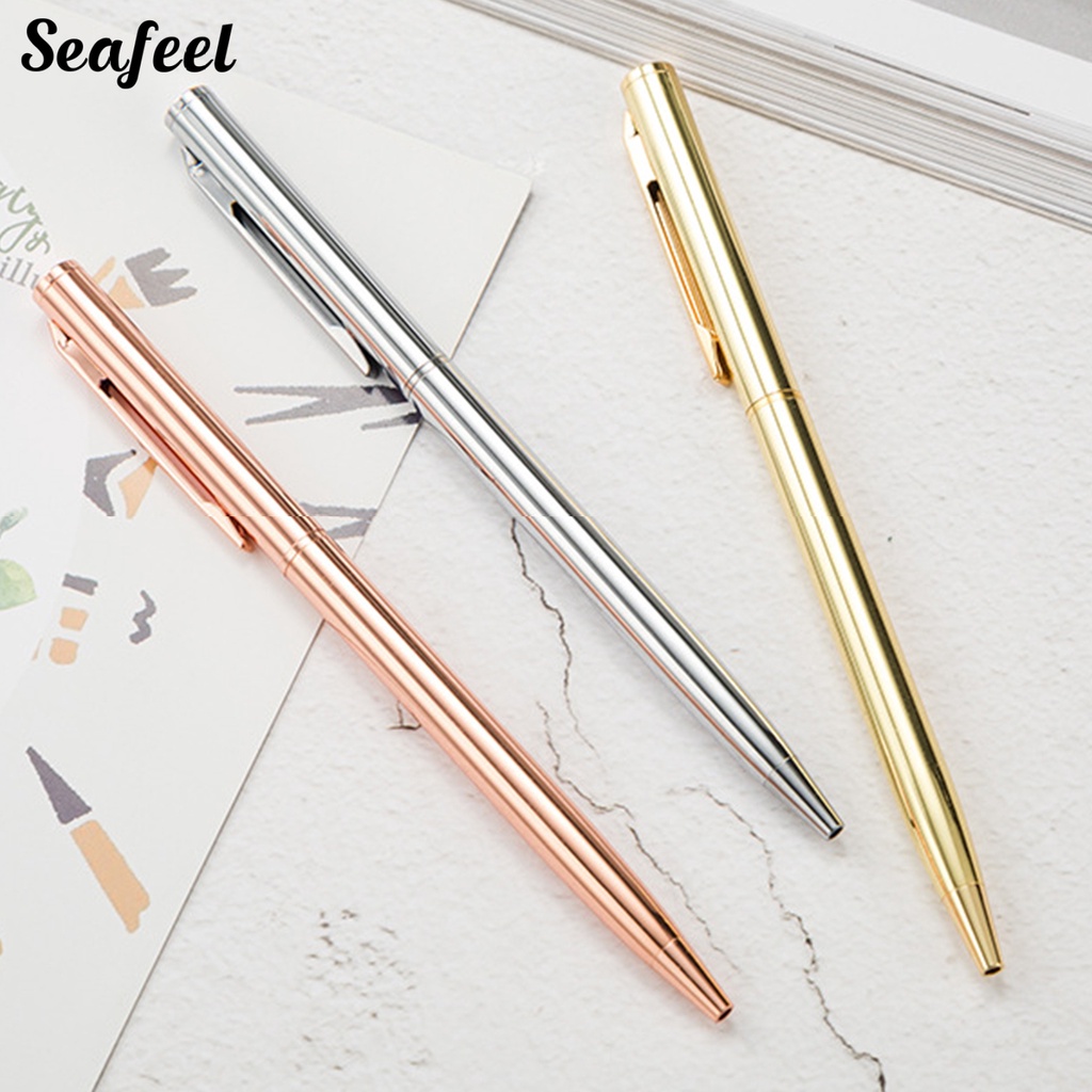 Bút Bi Mực Đen Ngòi Kim Loại Tiện Dụng Cho Văn Phòng