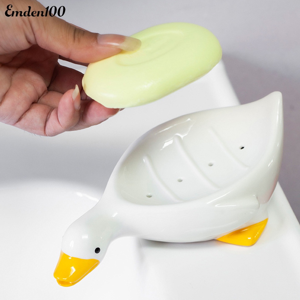 Khay Đựng Xà Phòng Bằng Sứ Hình Vịt Hoạt Hình Dễ Thương
