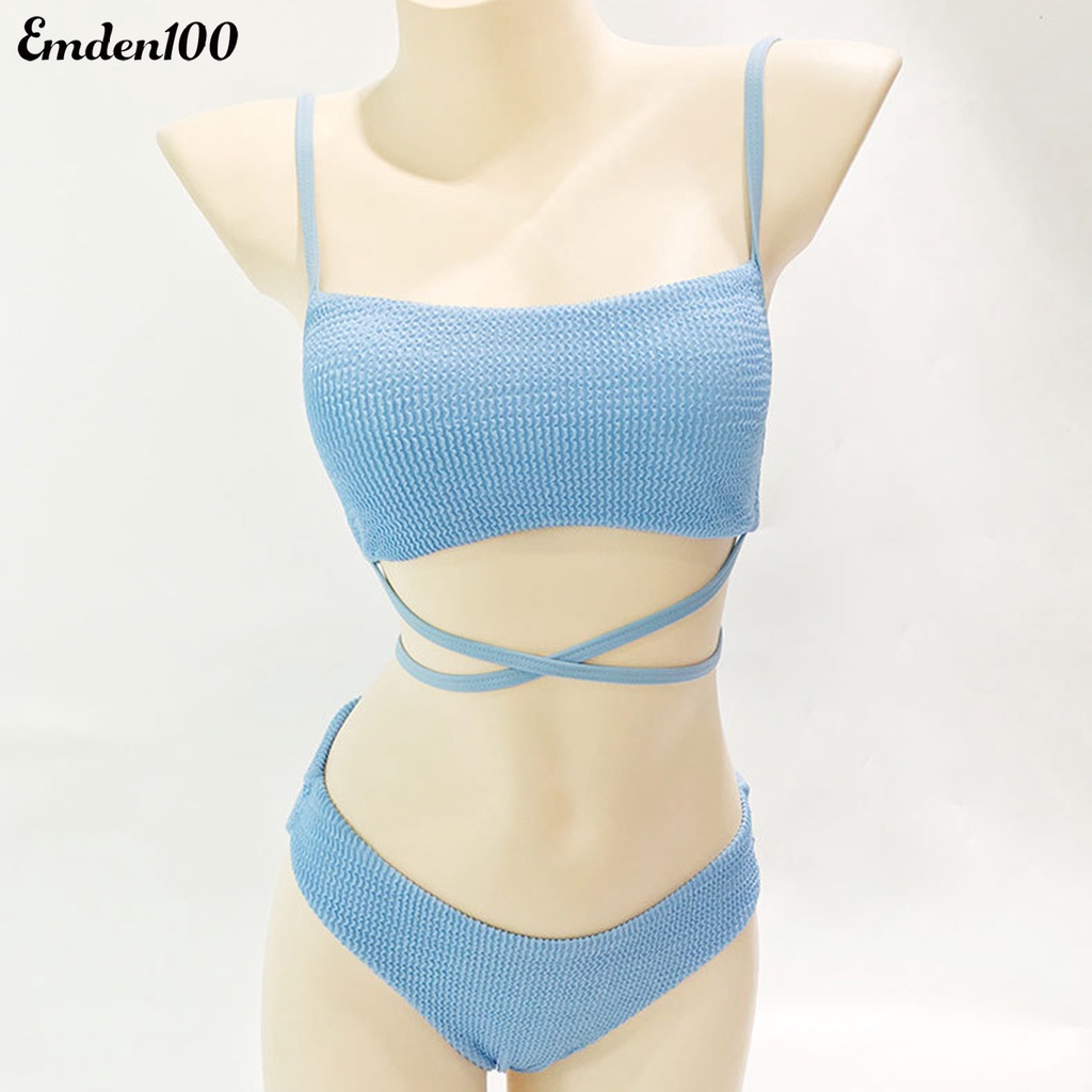 Bộ Bikini Hai Dây Màu Sắc Thời Trang Gợi Cảm Cho Nữ