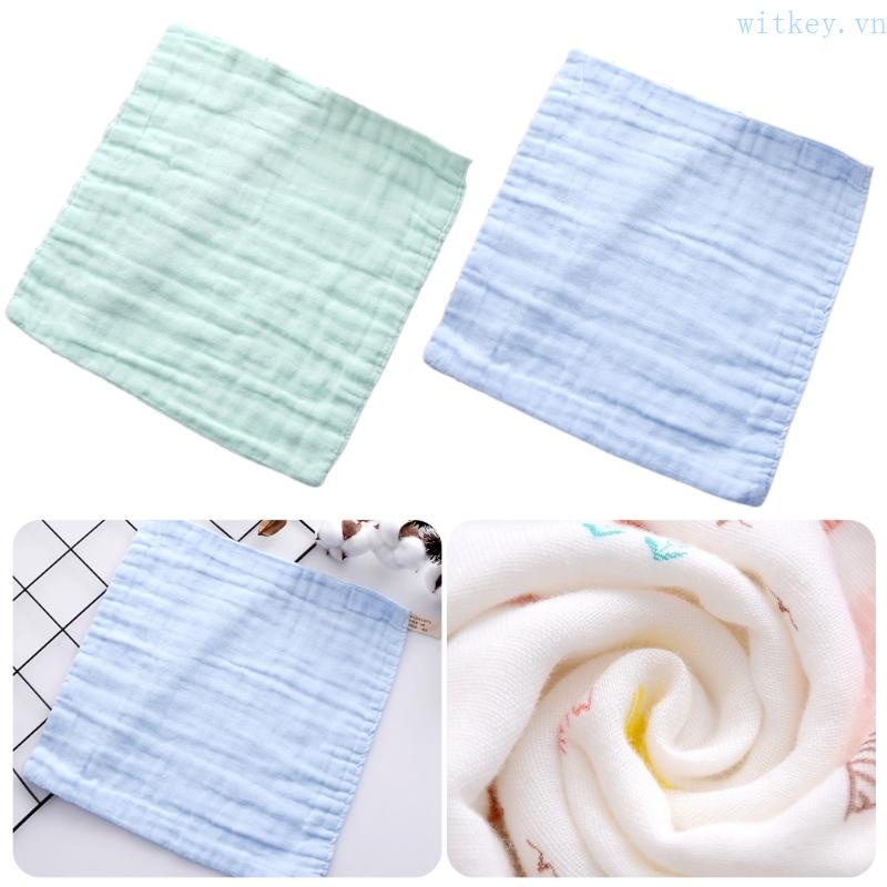 Khăn Tắm / Lau Mặt 6 Lớp Hình Vuông Nhỏ Mềm Mại Thấm Hút Nước Bọt Cho Bé