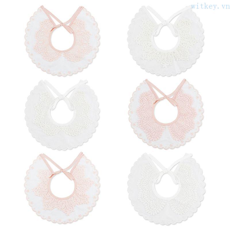 Yếm Ăn Vải Ren Hoa Hình Tròn Toàn Diện Dành Cho Bé