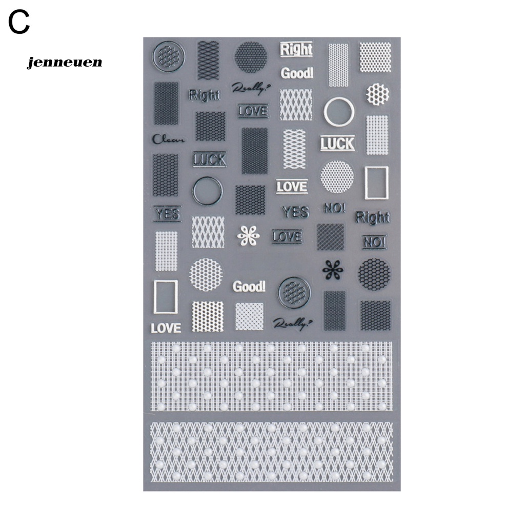 Miếng Dán Trang Trí Móng Tay 5D Mini Họa Tiết Ren Hoa Dễ Thương