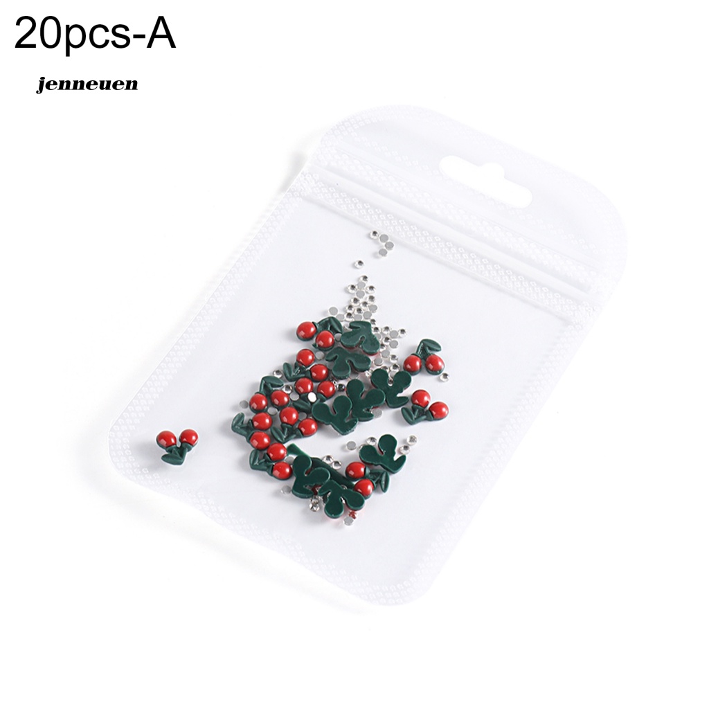 Set 20 / 40 Phụ Kiện Trang Trí Móng Tay Họa Tiết Cherry 3D Màu Sắc Tươi Sáng