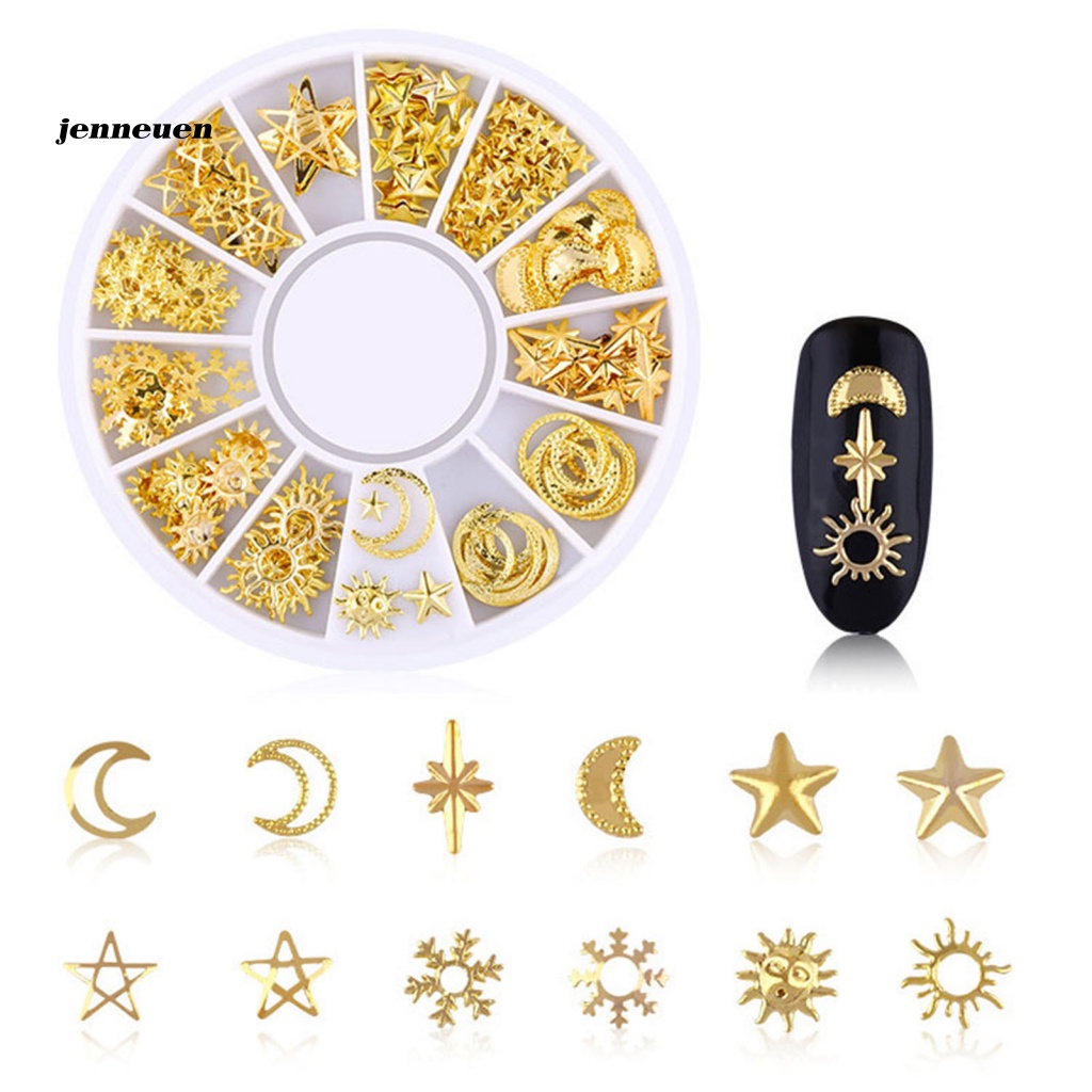 1 Bộ Phụ Kiện Trang Trí Móng Tay Hình Trăng Sao Độ Bền Cao DIY
