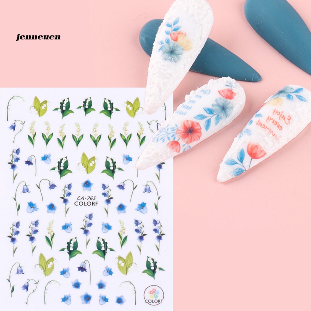 Miếng Dán Trang Trí Móng Tay Hình Hoa Lá / Chim Chóc Xinh Xắn