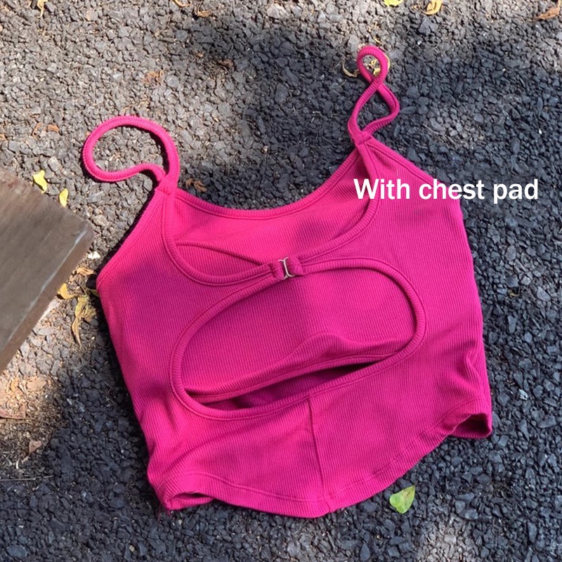 Áo Croptop Sát Nách Có Mút Đệm Thời Trang Mùa Hè Phong Cách Hàn Quốc Cho Nữ