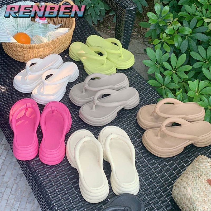 Dép Quai Ngang Đế Dày Mềm Mại Chống Trượt Phong Cách Hàn Quốc Đơn Giản Thời Trang Cho Nữ