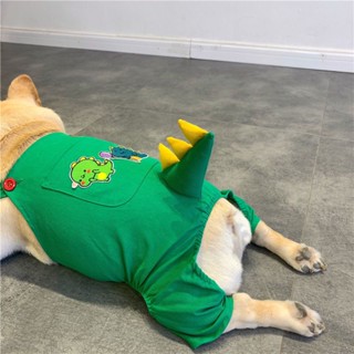 [2025 Phong Cách Mới] Quần Áo Chó Thú Cưng Quần Áo Khủng Long Bulldog Pháp Chó Nhỏ Pug Corgi Tiếng Anh Bulldog Khóa Quần Áo