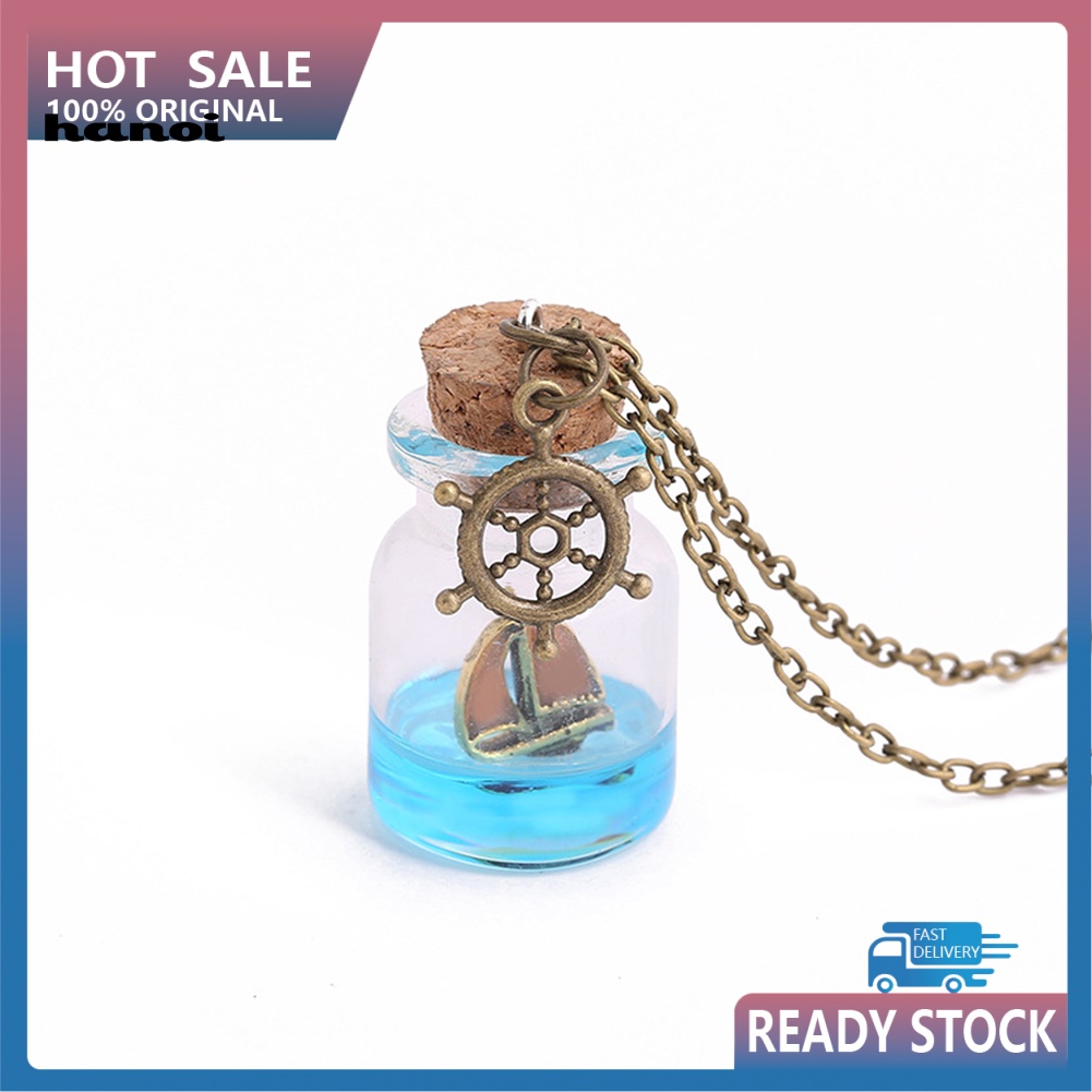 Vòng cổ Mặt Kính Hình Thuyền Buồm Phát Quang Độc Đáo