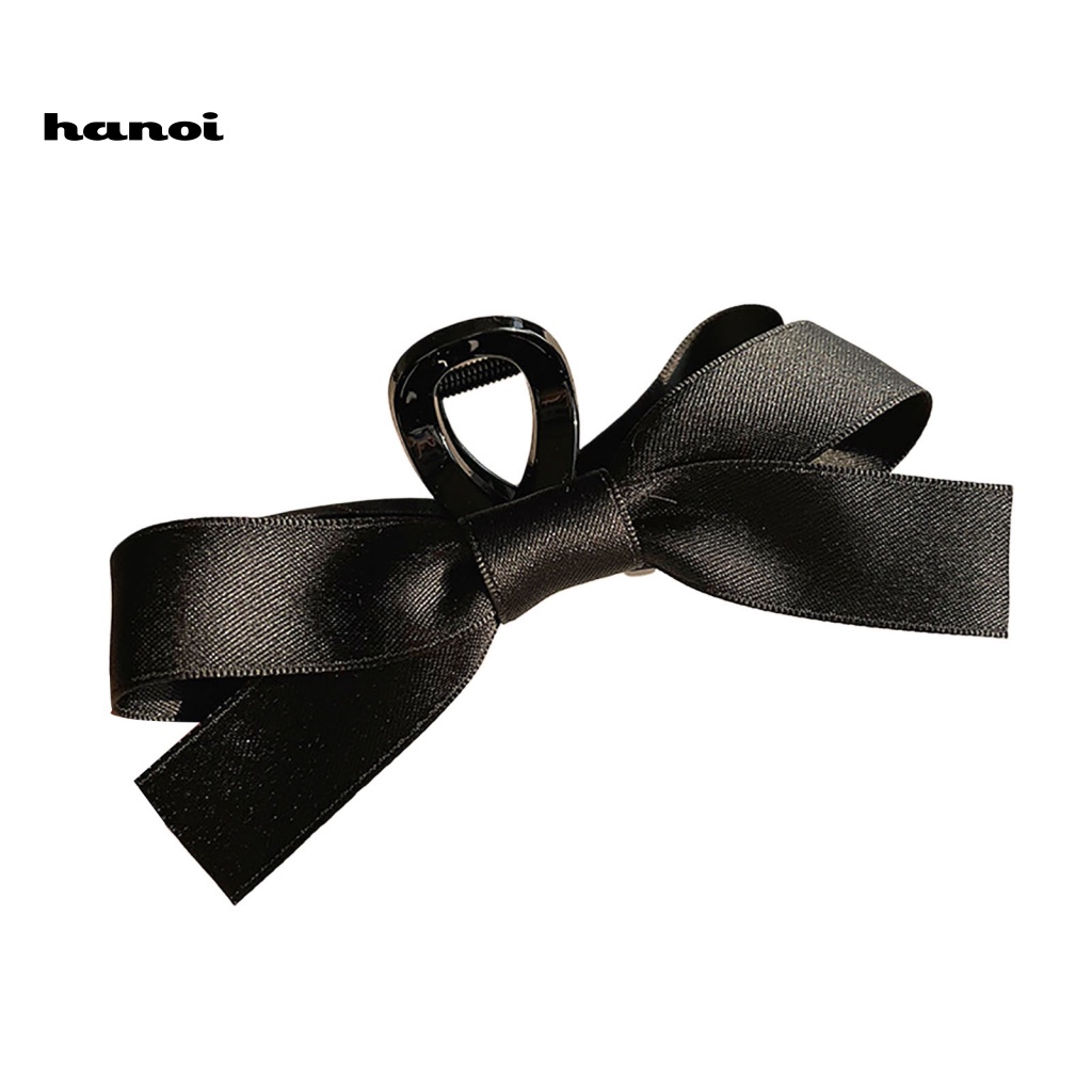 Kẹp Tóc Dạng Nơ Màu Trơn Co Giãn Tốt Có Răng Kẹp Dành Cho Nữ