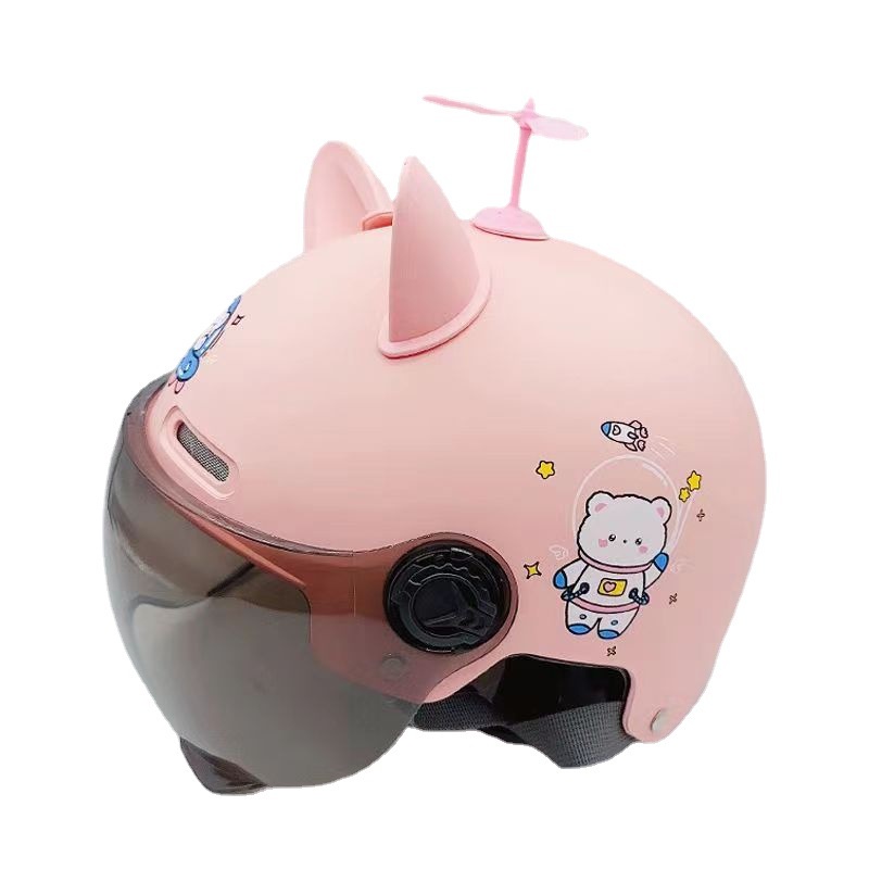 Mũ Bảo Hiểm Chạy Điện Họa Tiết Hoạt Hình Dễ Thương Cho Bé