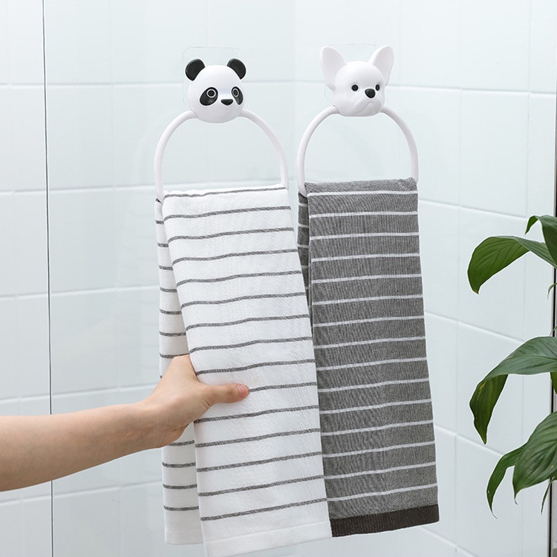 Giá Treo Khăn Gắn Tường Không Cần Khoan Họa Tiết Hoạt Hình Dễ Thương YK