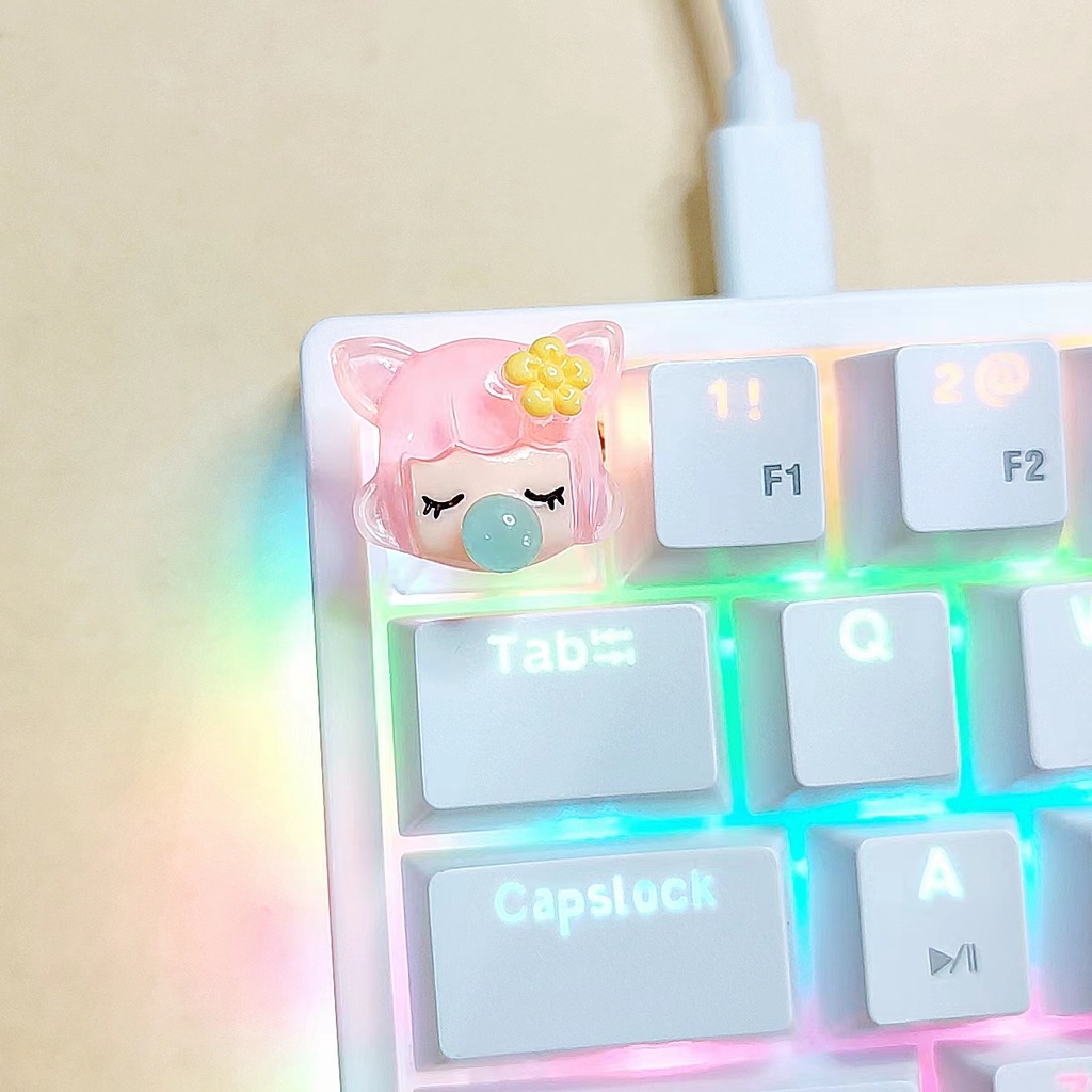 1 Nút Bàn Phím Cơ CCLR Màu Hồng Dễ Thương