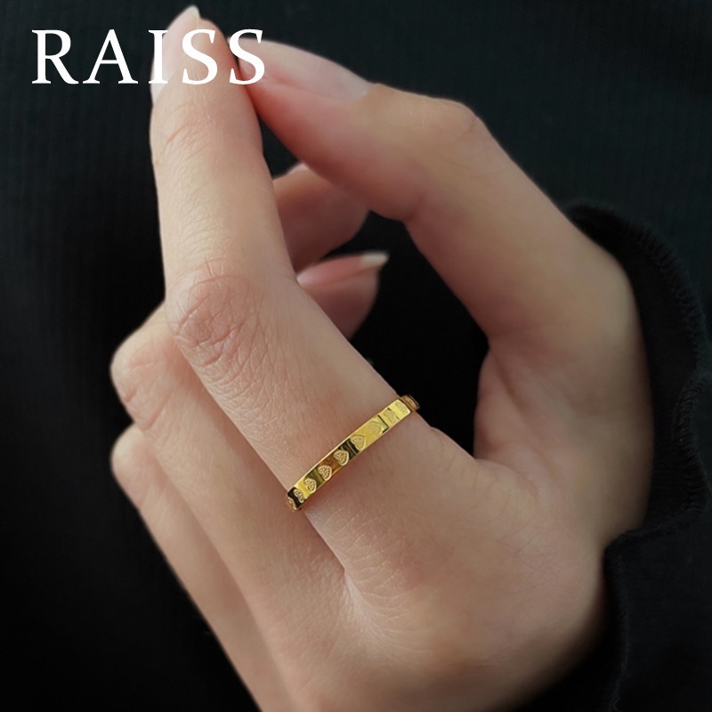 Toàn Bộ Nhẫn Titan Mạ Vàng 18k Hình Trái Tim Thời Trang Cho Nữ