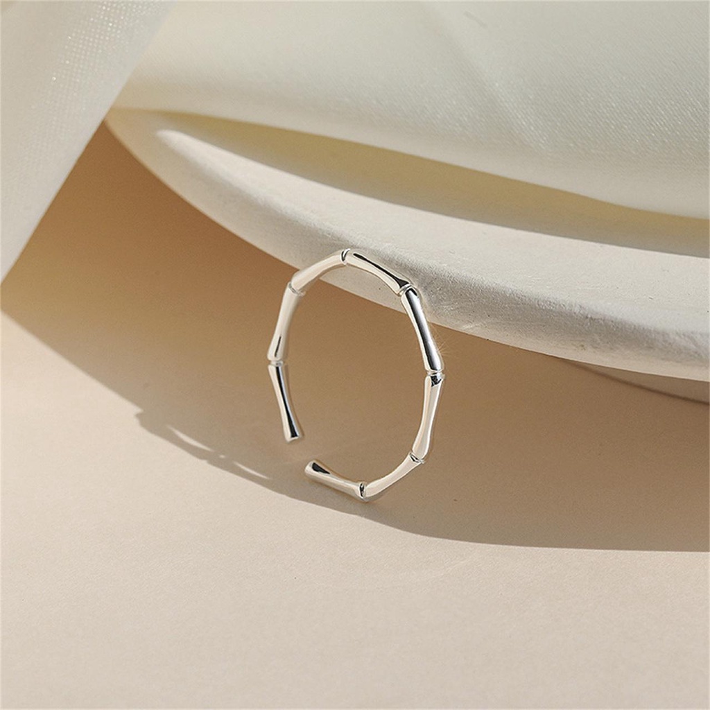 Nhẫn Hở Hình Cây Tre Thiết Kế Đơn Giản Độc Đáo Phong Cách Hàn Quốc