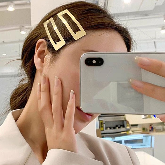 Set 5 / 10 / 20 / 30 Kẹp Tóc Kim Loại Màu Bạc Thời Trang Cho Nữ