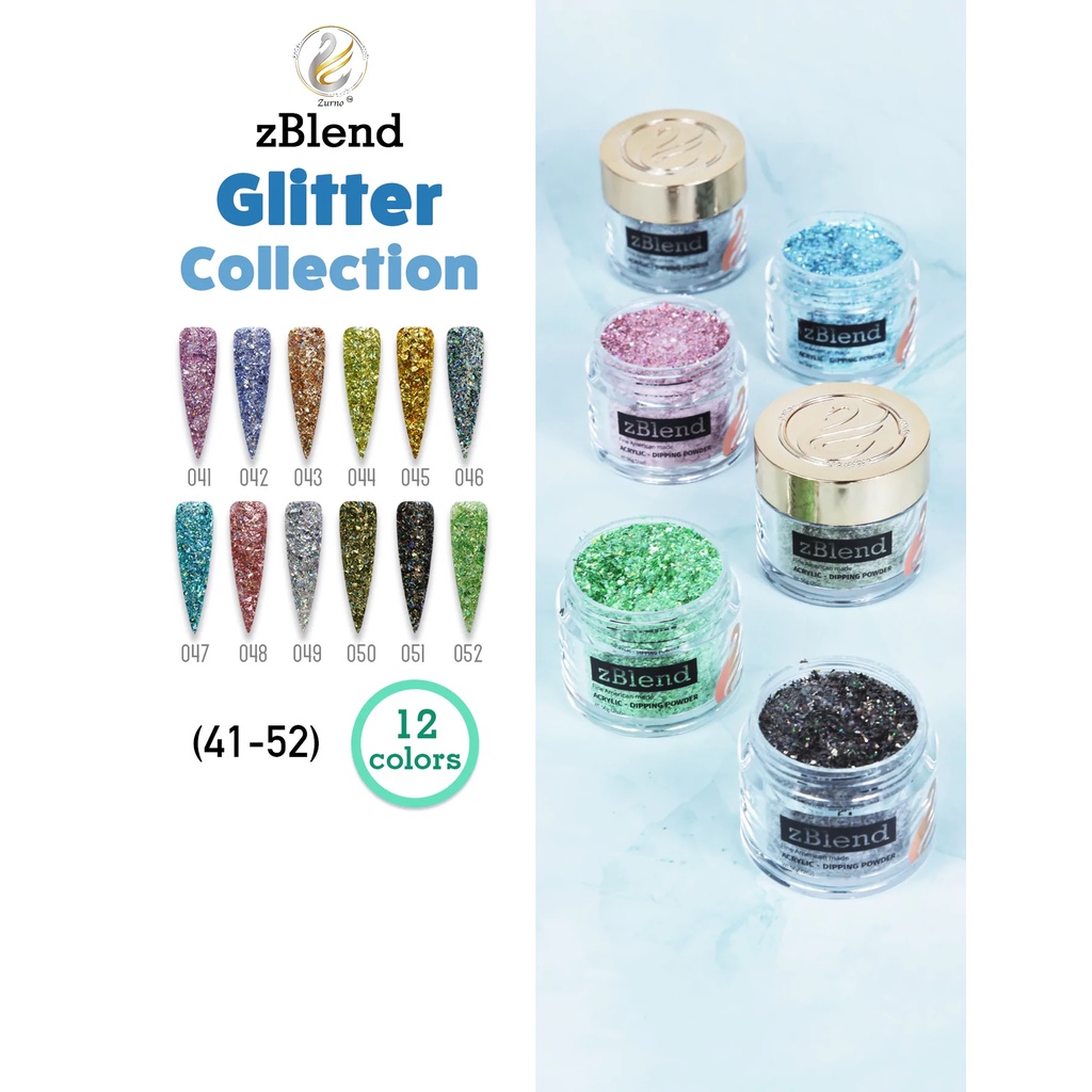 zBlend - #041 - #052 Glitter Collection - 12 Colors (Individual) - hủ 1oz