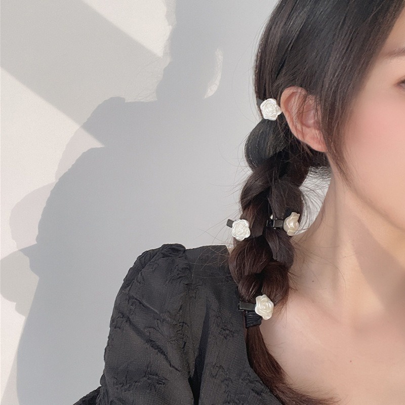 Retro gió hoa hồng kẹp tóc nữ tóc mái kẹp bên hông mũ đội đầu