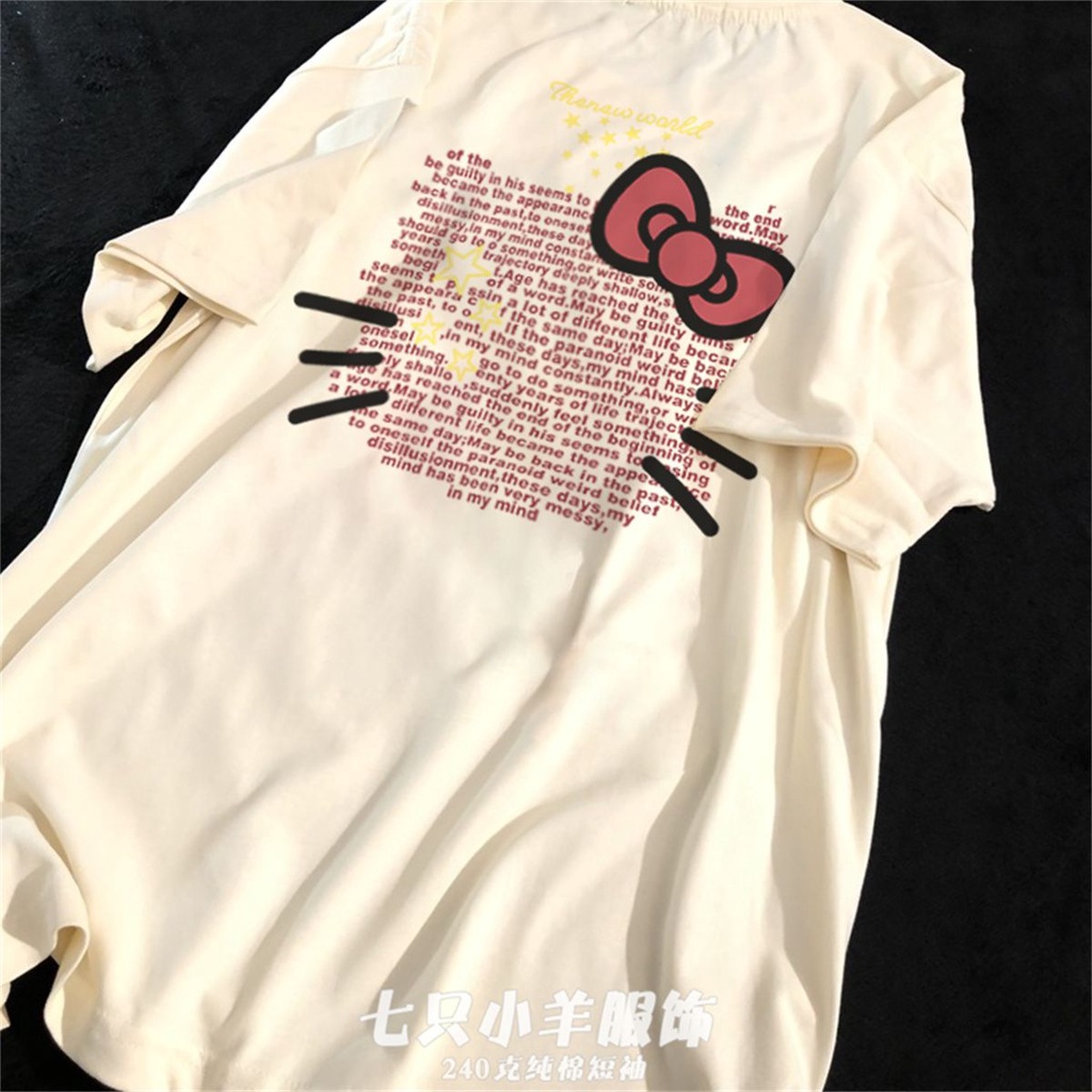 Áo Thun Cotton Tay Ngắn Dáng Rộng In Họa Tiết Hoạt Hình Thời Trang Mùa Hè Cho Nam Và Nữ 240G