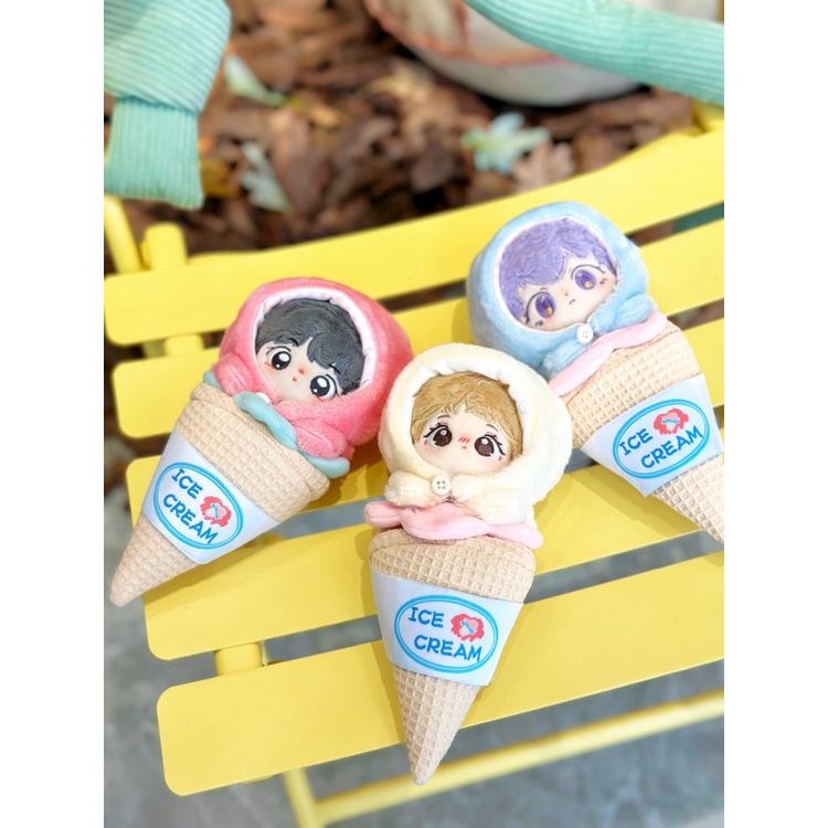 Áo liền quần Hình Cây Kem Nhiều Màu Dễ Thương 10cm / 20cm Cho Búp Bê 10cm