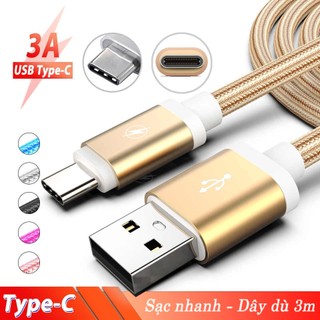 HCM]Cáp sạc 3m bọc dù dùng cho điện thoại Android Type-C