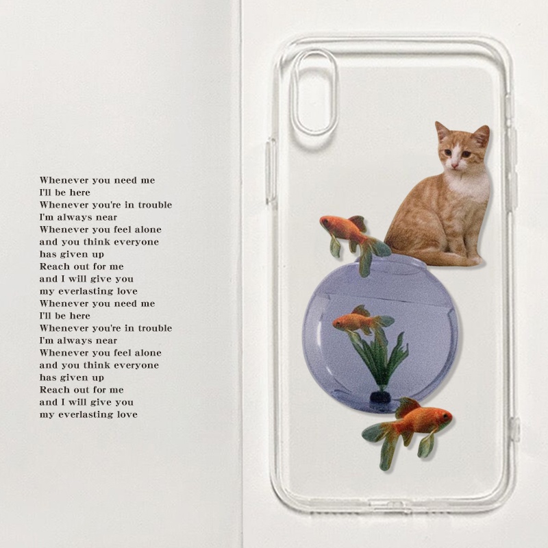 Ốp Điện Thoại tpu Trong Suốt Hình Mèo Cho Iphone 8 xr plus se 6 12 mini 14pro max 12 14 xsm 14pro 11 X pro 14plus 13 mini 7 se max 13