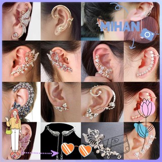 1 Chiếc/ 1 Cặp khuyên tai nhiều kiểu dáng có đính đá lấp lánh sang trọng dành cho nữ