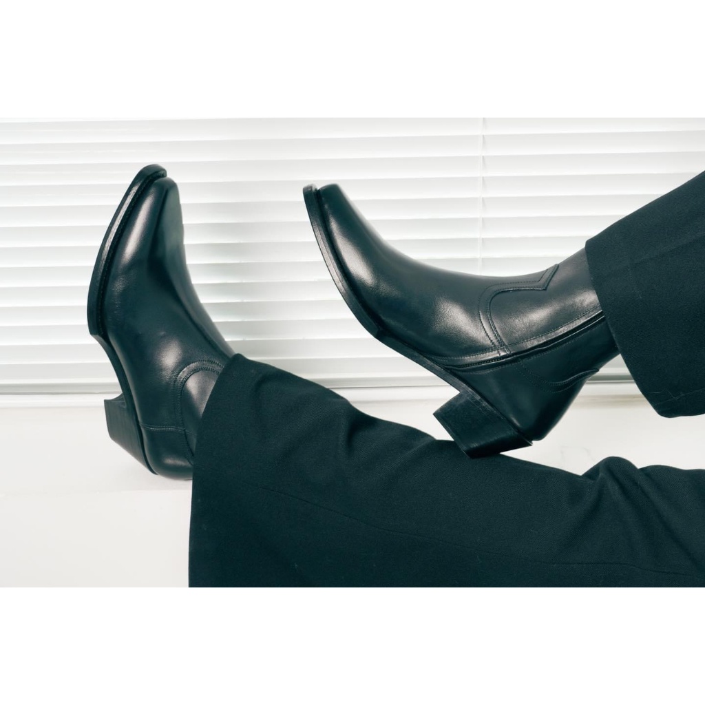 Giày SANTIAGO Boots Da Bò Nguyên Tấm Nhập Khẩu Đế Gỗ Cao 5cm