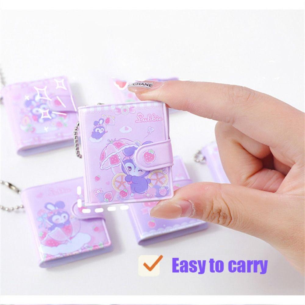 Lanfy Set 2 Sổ Tay mini Họa Tiết Hoạt Hình Gấu Dâu Tây Dễ Thương Kèm Móc Khóa