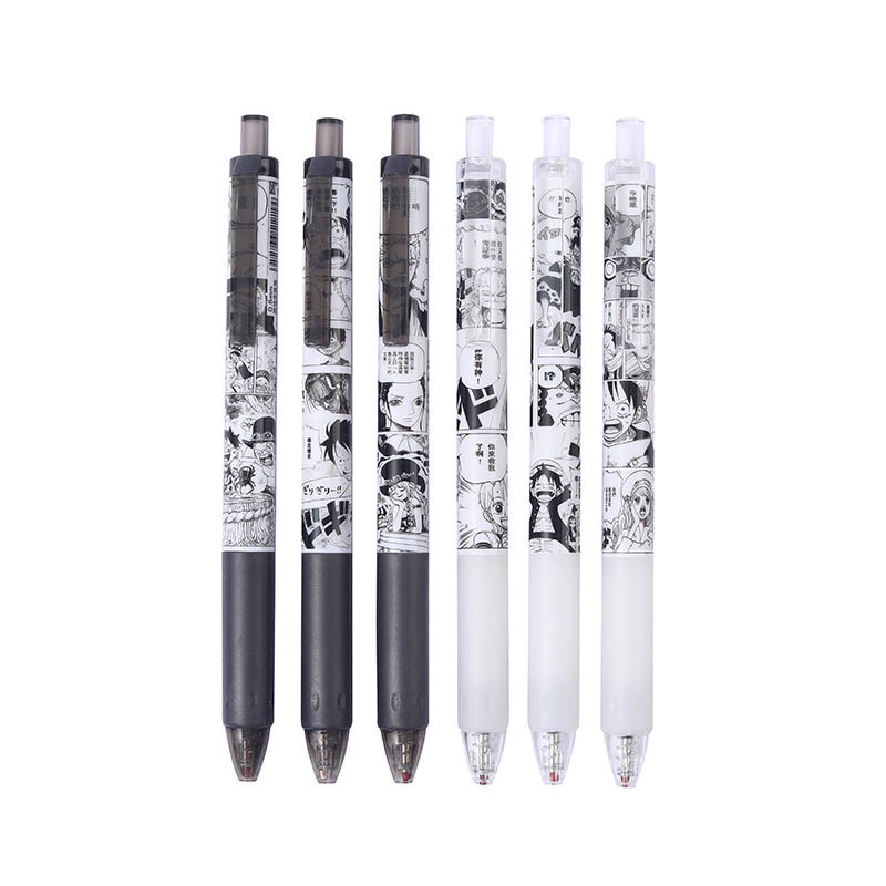 Bút Mực Gel SHIORI Màu Đen Bút Bi Nước Anime Truyện Tranh Naruto One Piece Dành Cho Học Sinh