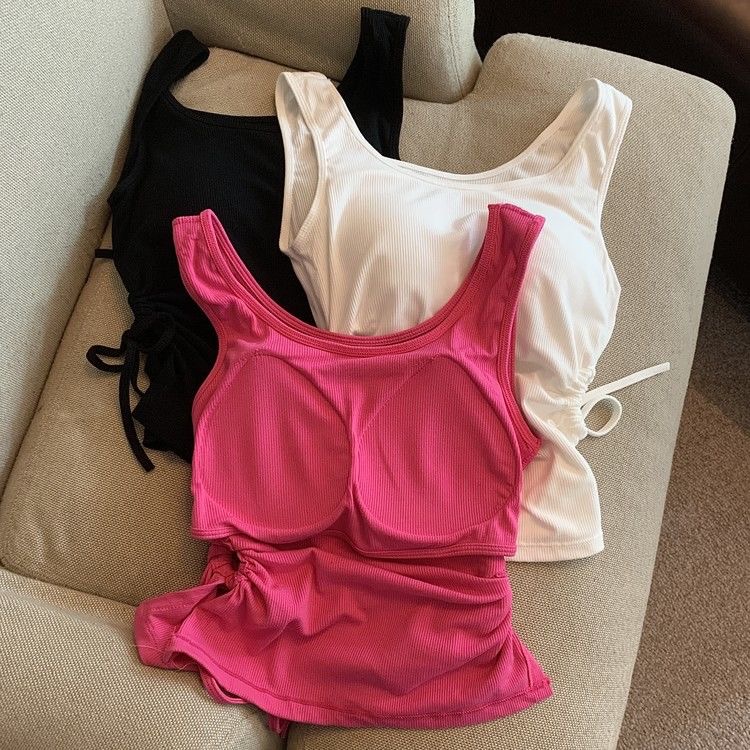 Áo Hai Dây Có Mút Đệm Ngực Thời Trang Mùa Hè Vintage Quyến Rũ Cho Nữ 2023