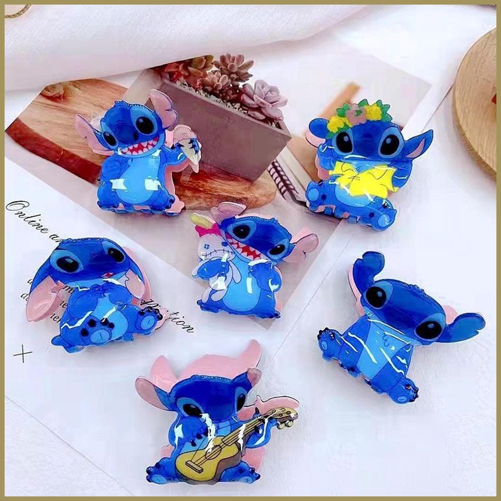 Kẹp Tóc Càng Cua Hình Stitch Hoạt Hình Bằng Acrylic Thời Trang Cho Nữ paca3vn