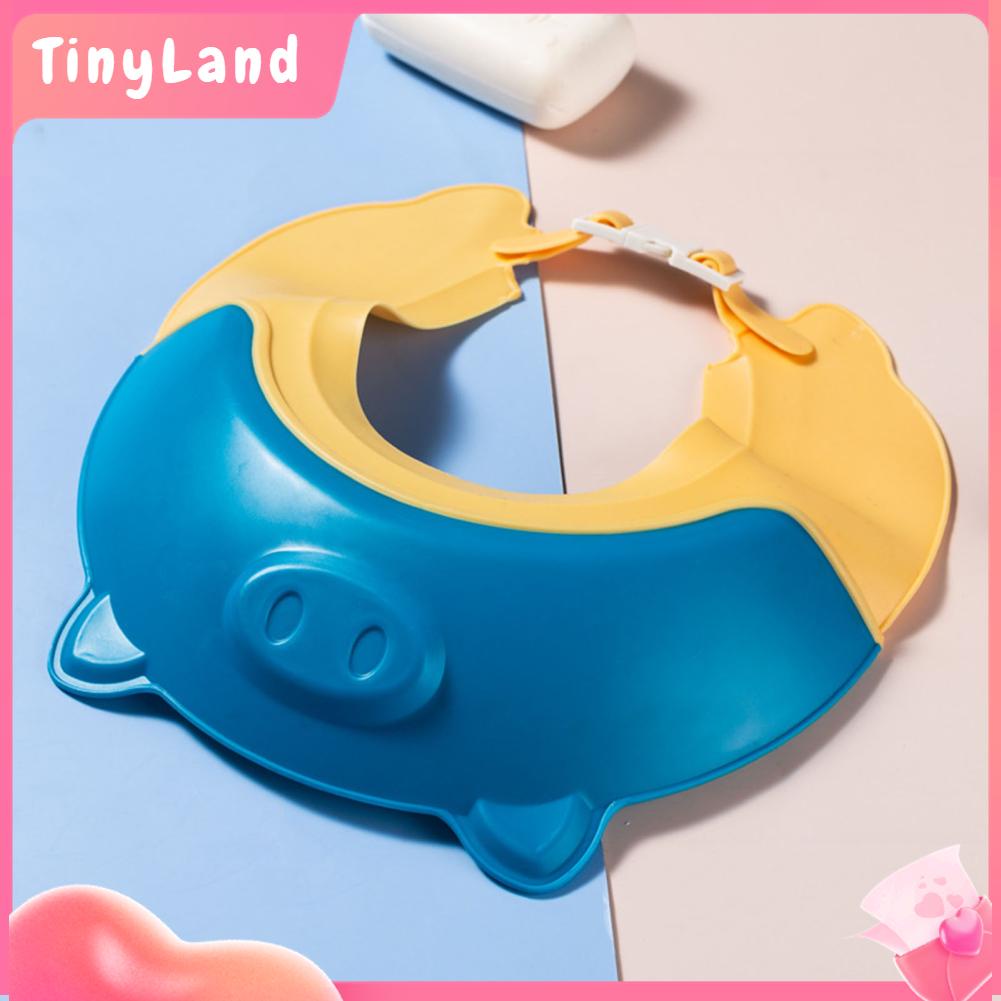 TinyLand Mũ gội đầu cho trẻ em bảo vệ an toàn có thể điều chỉnh hoạt hình khi tắm bé cmman