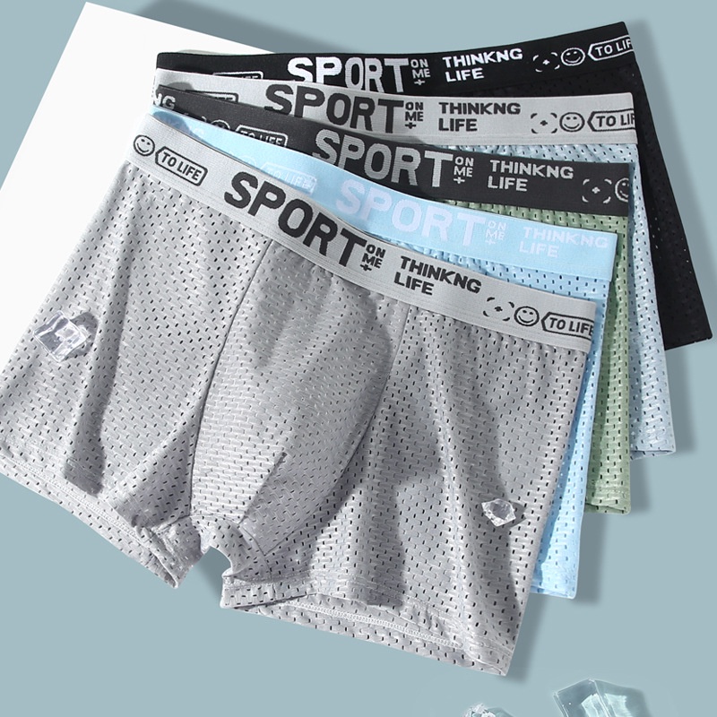 Quần Lót boxer cotton Mềm Mại Co Giãn Thoáng Khí Màu Xám Đậm Thời Trang Mùa Hè Cho Nam