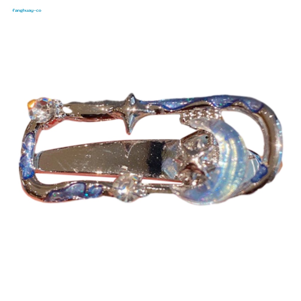 Fanghuay Bangs Kẹp Tóc Mái Hình Học Mặt Trăng Ngôi Sao Lấp Lánh Đa Năng Sành Điệu Cho Nữ